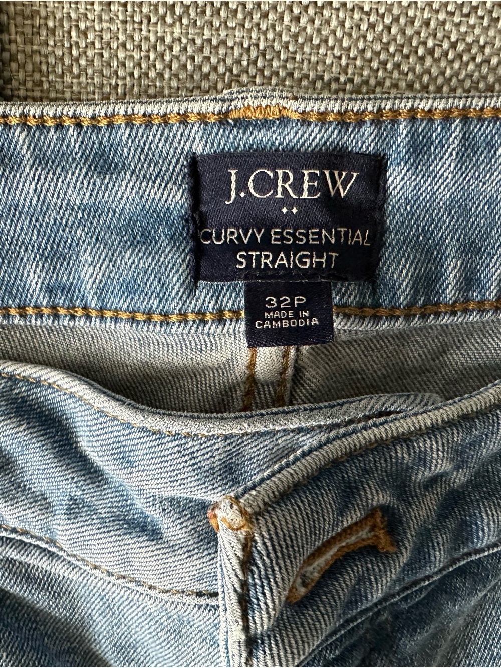 J.Crew Curvy Essential Straight Jeans in Light Blue (distressed bottom)